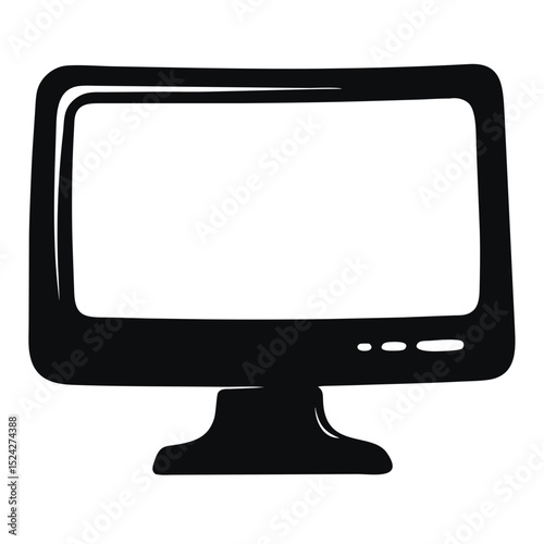 Crisp desktop monitor silhouette, vector cutout design