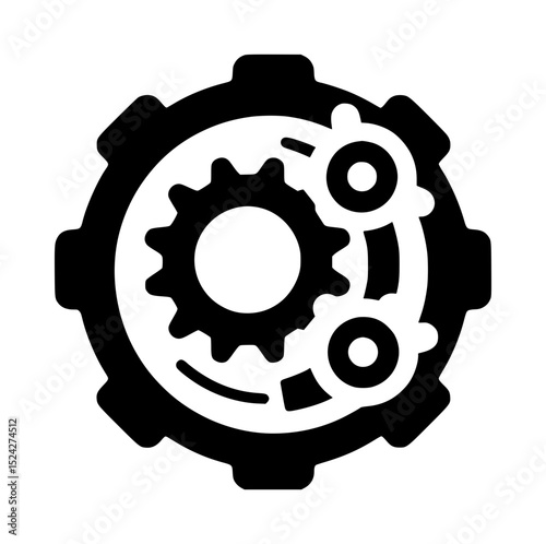 Interlocking gears mechanism icon design