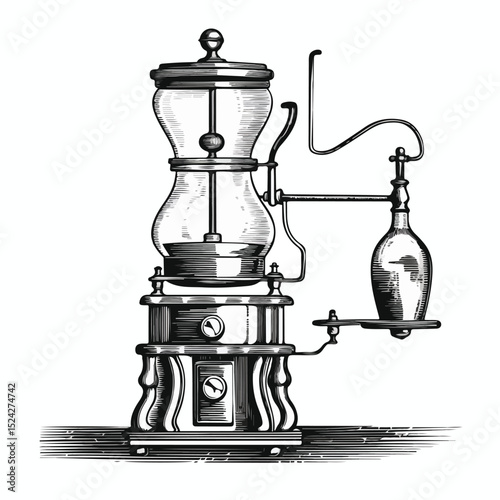 Professional Manual Coffee Maker with Pump Isolated in Black for Brewing Espresso and Cappuccino