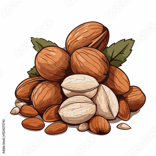 Professional Nut Food Symbol Vector Illustration for Culinary Designs