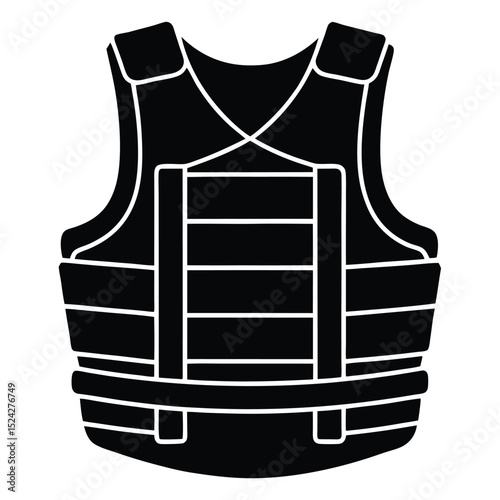 Solid Black Bulletproof Vest, Protective Gear, Survival Equipment, Tactical Wear, Safety Item