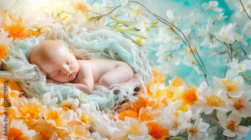 create a picture in the style of a real photo on the theme - Spring has come, the sun, flowers 