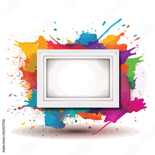 Vibrant Rectangle Frame in Abstract Background for Design Projects