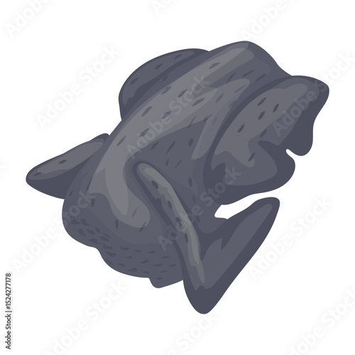 cemani chicken meat with separate white background