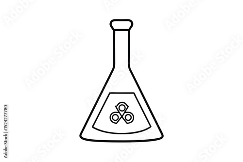 Erlenmeyer flask line drawing science lab chemistry experiment