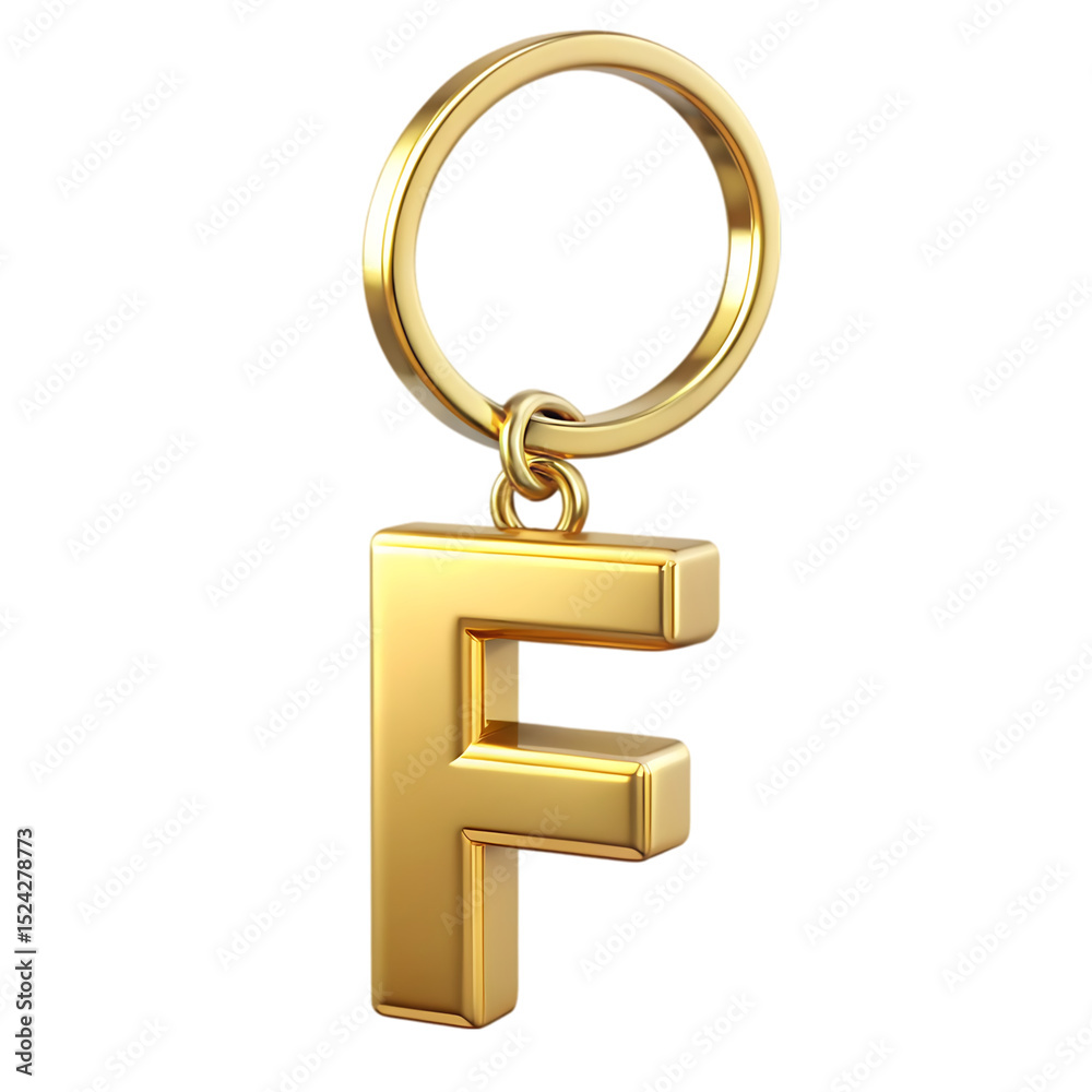 Obraz premium Gold Letter F Keychain: Luxury Accessory Detail