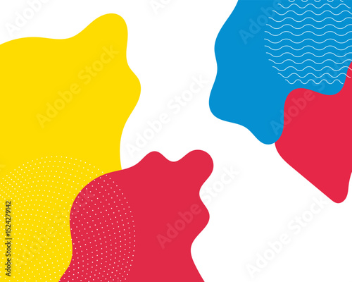 Colorful Abstract Pop Art Color Background. geometric shape design with trendy Memphis 80s-90s style