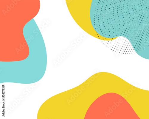 Colorful Abstract Pop Art Color Background. geometric shape design with trendy Memphis 80s-90s style