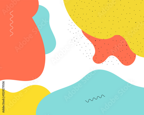 Colorful Abstract Pop Art Color Background. geometric shape design with trendy Memphis 80s-90s style