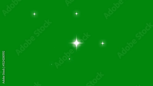 Glitter sparkle animated green screen. White shining dust light. Particle lights sparkle stars silver background. star glitter sparkle, white cartoon, flat, vector, doodles style stars blinking 4k