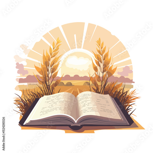 Professional Flat Illustration of Bible Design Book Icon for Various Uses