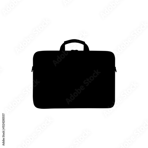 Laptop bag silhouette icon vector flat design.
