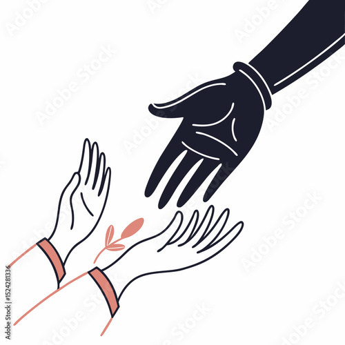 Helping hands growth support new beginnings