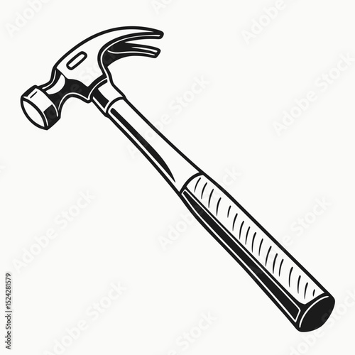Professional claw hammer graphic design element isolated