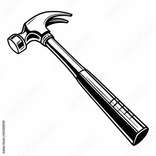 Professional claw hammer graphic design element isolated