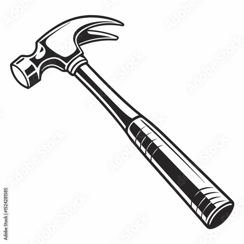 Professional claw hammer graphic design element isolated