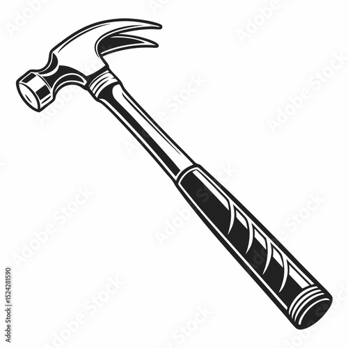 Professional claw hammer graphic design element isolated
