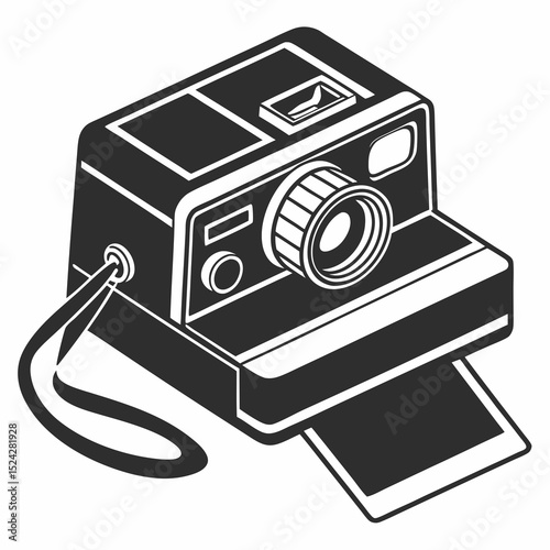 Vintage instant camera retro photography graphic design