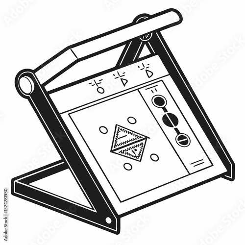 Vintage triangular cutter graphic design element
