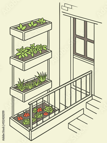Urban Balcony Garden – Eco Lifestyle Scene in the City