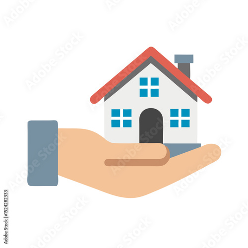 Hand holding miniature home model
