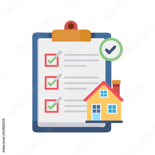 House inspection checklist with clipboard
