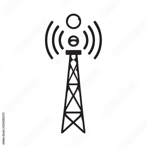Communication tower icon wireless signal transmission antenna