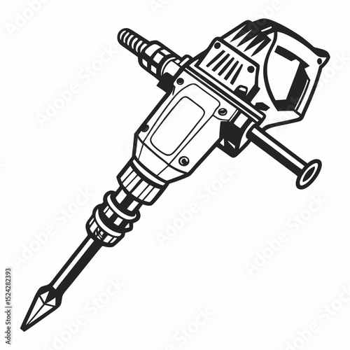 Professional isolated jackhammer image transparent background