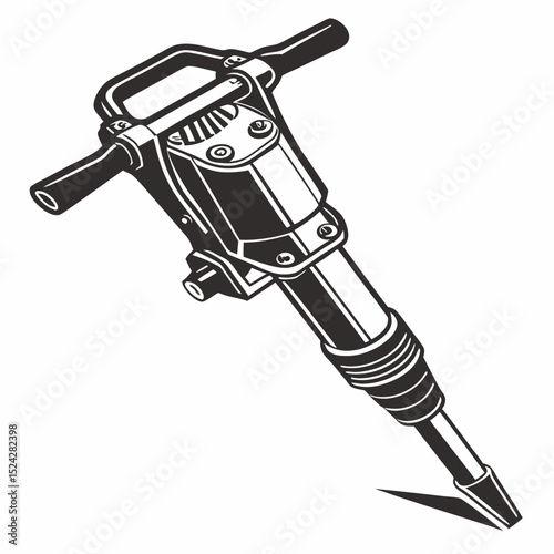 Professional isolated jackhammer image with transparent background