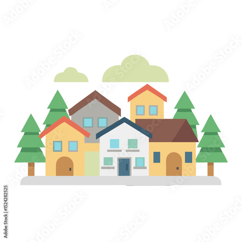 Residential neighborhood with houses and trees
