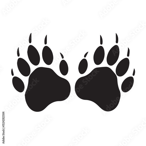 Black bear paw prints graphic illustration wildlife animal tracks