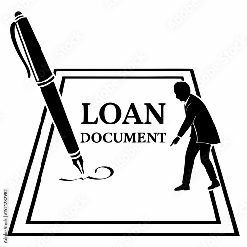 Signing loan documents businessman pen agreement