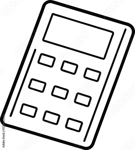 calculator icon line art vector illustration on transparent background
