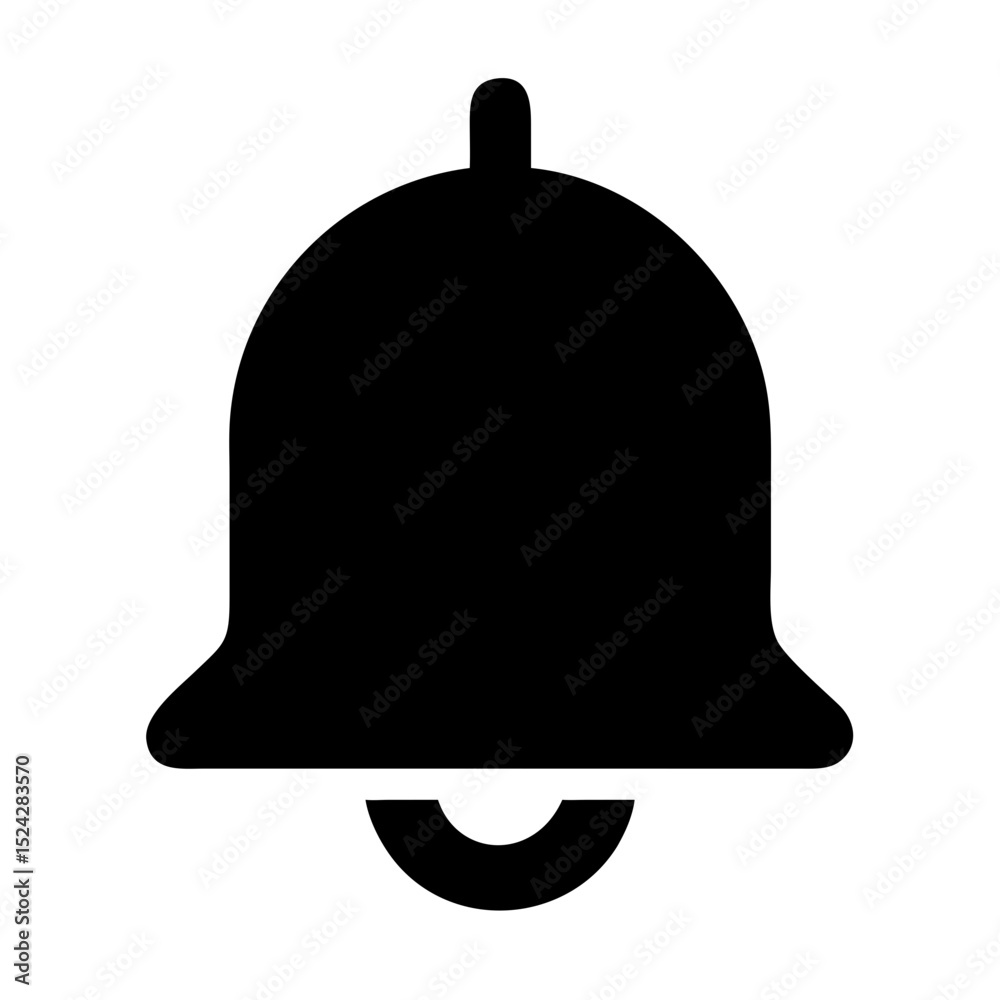 Naklejka premium Crisp notification bell silhouette design, vector cutout
