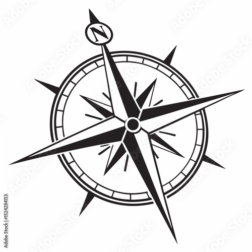 Professional compass rose design element transparent background