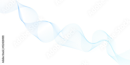 Smooth wave abstract vector background layout design.background image with dynamic curves.Abstract blue futuristic blend waves lines technology background and sound wave lines on white background.	