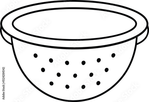 colander icon line art vector illustration on transparent background
