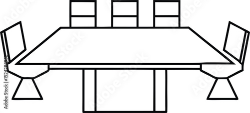 conference table icon line art vector illustration on transparent background

