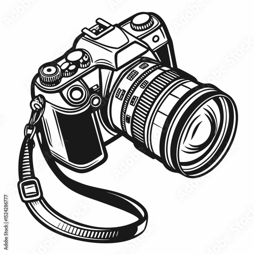 Professional dslr camera graphic design element