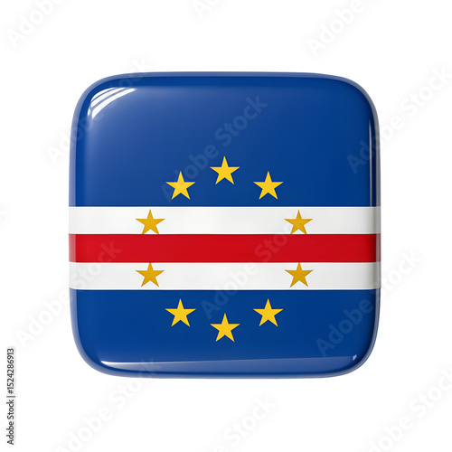 Cabo Verde flag in Rounded Square icon, isolated on a transparent background