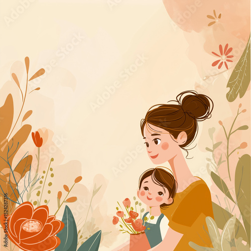 happy mothers day cartoon background