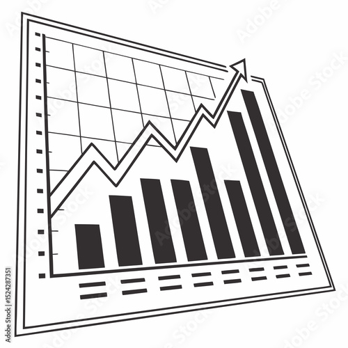 Growing business graph showing financial success