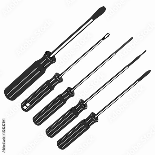 Professional screwdriver set isolated on white background