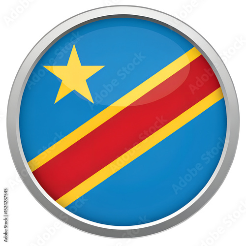 Congo (Democratic Republic) flag in circle icon