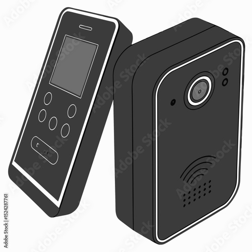 Professional vector illustration of modern doorbell system