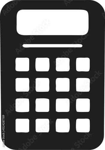 Calculator silhouette icon for finance mathematics and business accounting vector graphic