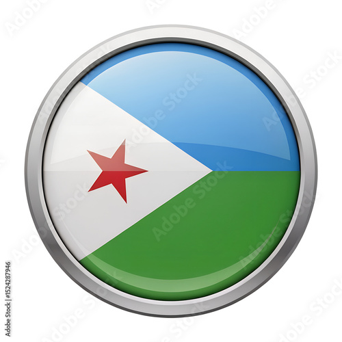 Djibouti flag in circle icon