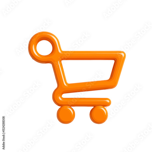 A vibrant orange shopping cart icon perfect for e commerce websites app design and branding projects adding a touch of modern style to your digital interface