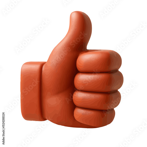 A delightful 3D thumbs up hand graphic perfect for positive feedback icons website design or app interface branding projects