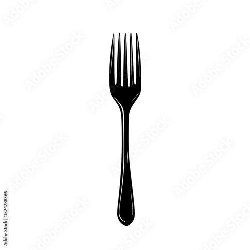 a black and white silhouette of a fork and knife black, fork, knife, silhouette , Generative art.